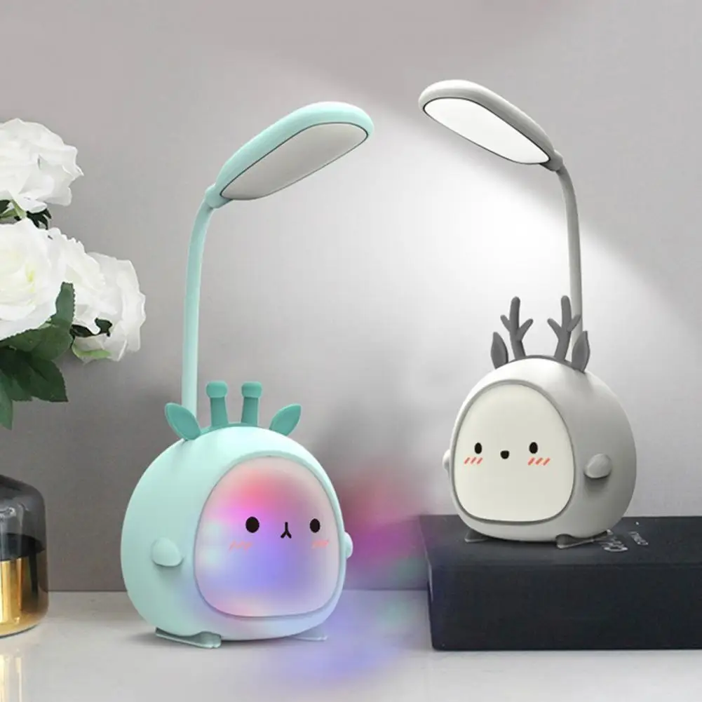 1 Set lampada da scrivania ricaricabile a luce morbida leggera Cartoon Animal Ear LED Night Light Home Decor