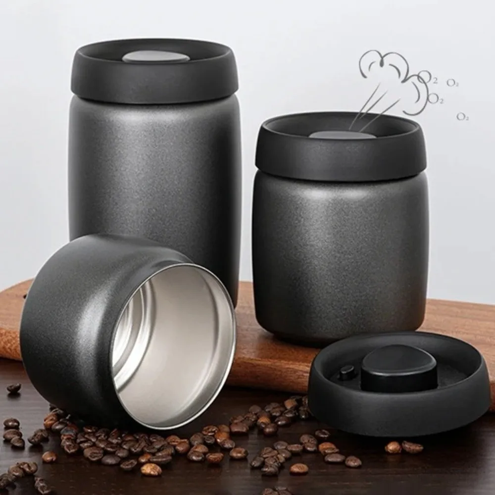 Stainless Steel Coffee Beans Vacuum Sealed Jug 400 800 1200ml Keep Fresh Food Storage Container Large Capacity Tea Can