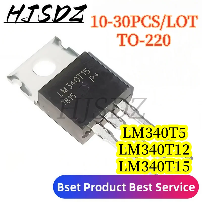 【30-10PCS/LOT】 LM340T-5 LM340T-5.0 LM340T5 TO-220 LM340T-15 LM340T15 LM340T-12 LM340T12 TO-Three terminal voltage regulator