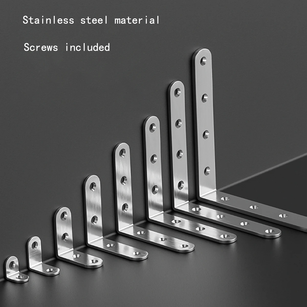 

L-Shaped T-Shaped Stainless Steel Corner Code With Screws Right Angle Bracket Furniture Stability Connector Accessories