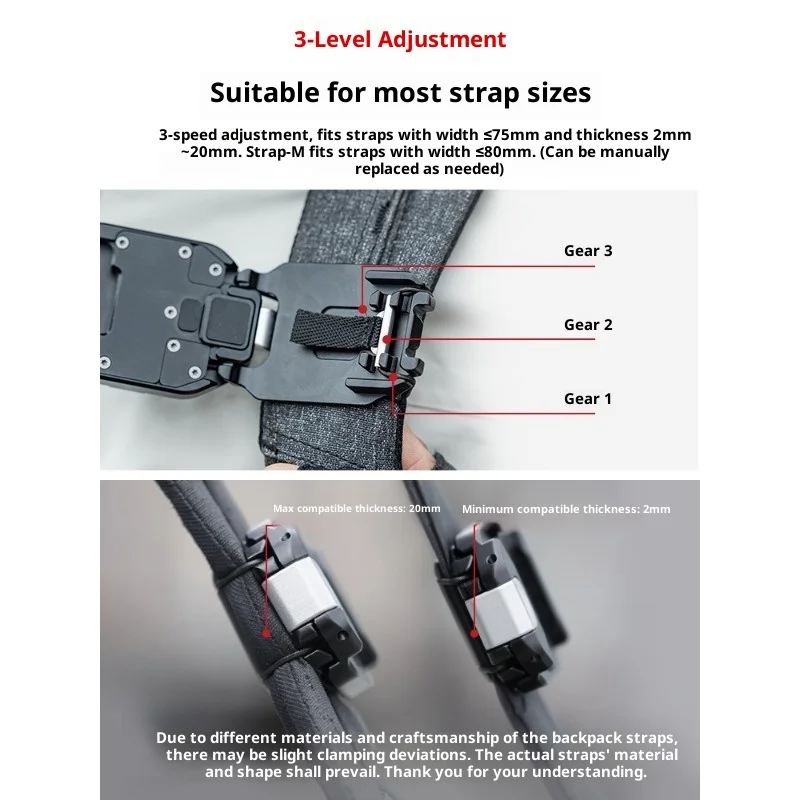 Baza szybkiego montażu do plecaka FALCAM F38 3802 V2, wielootworowa, kompatybilna z mocowaniami 1/4" i 3/8", zgodna z Arca Swiss, akcesorium do paska na aparat. — zdjęcie produktu 5