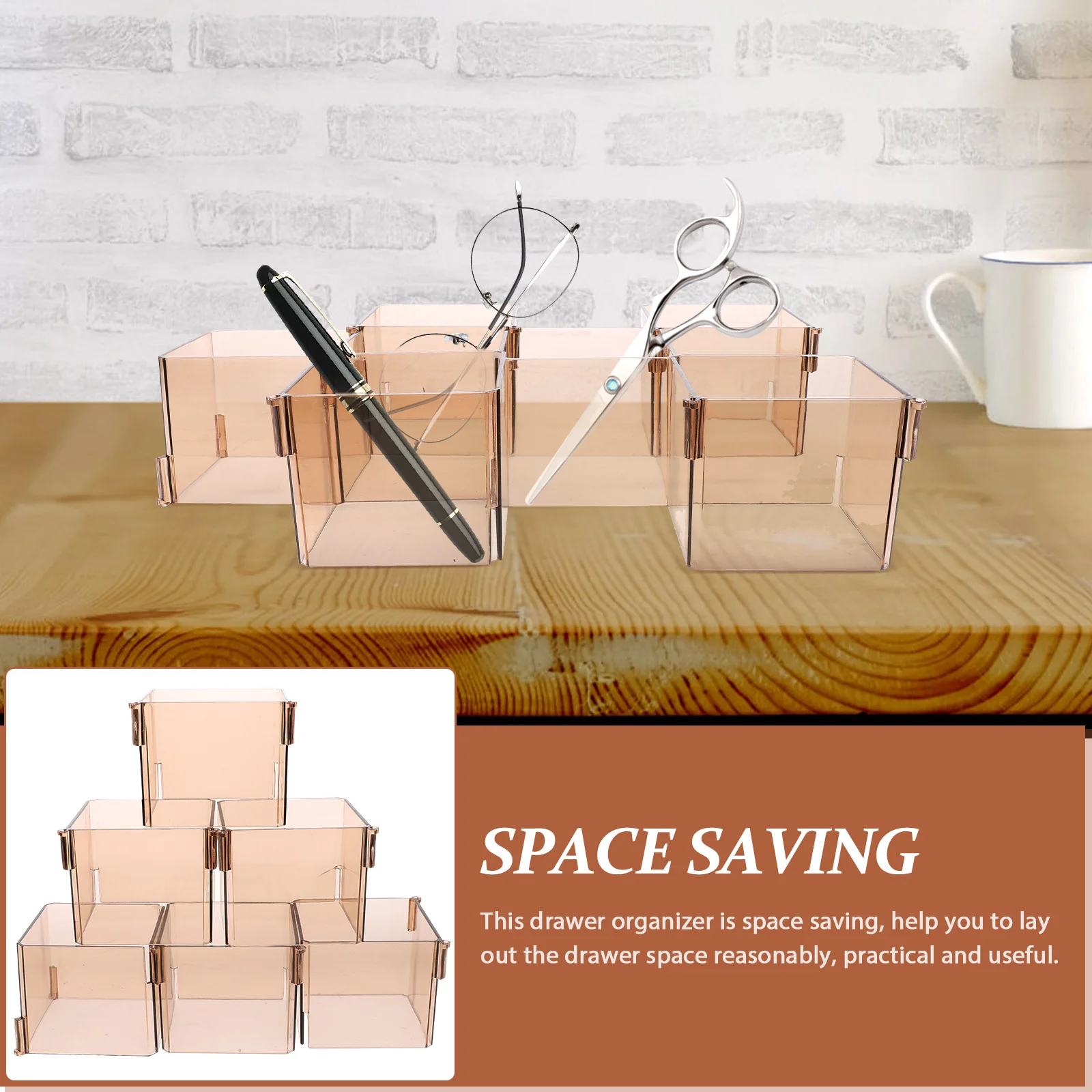

6Pcs Freely Adjustable Plastic Drawer Dividers Organizer Box Storage Organizer for Closet Desk Drawer Divider Box