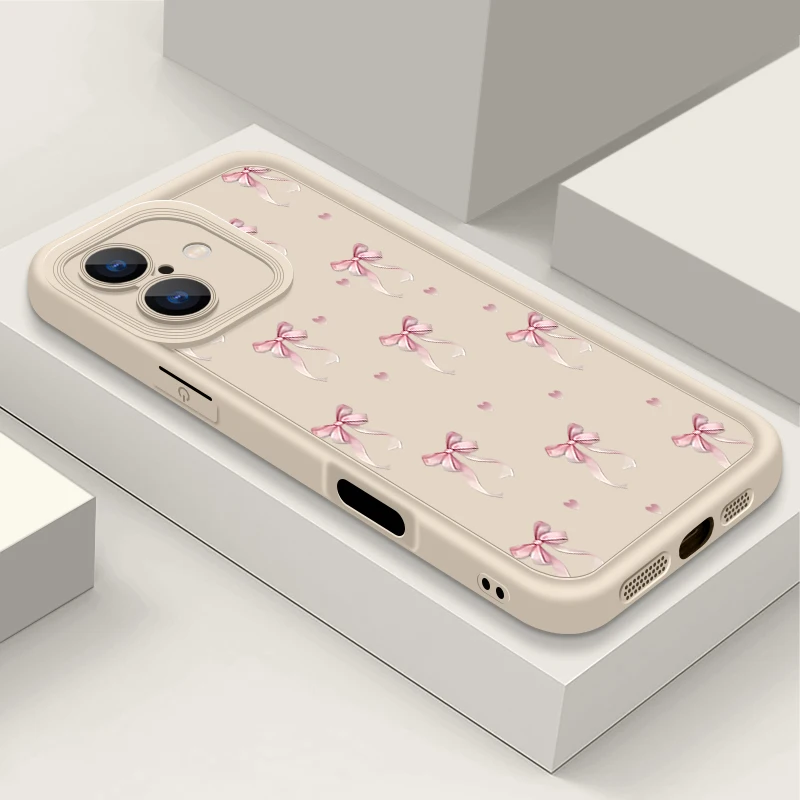 Stoßfeste, mit rosa Schleifenmuster bedruckte Hülle für iPhone 18 Pro Max, 17, 17e, 16, 15, 14, 13, 12, 11 Pro Max, 16e – weiche Silikon-TPU-Handyhülle. – Detail 8