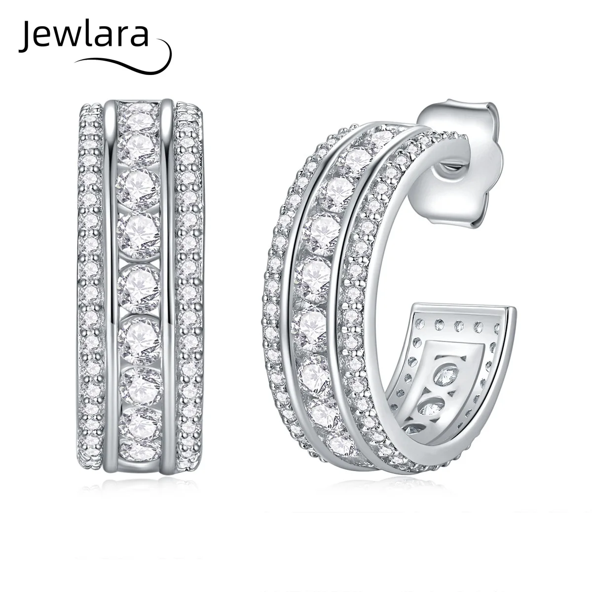 

JEWLARA Moissanite Earrings 925 Silver Women's Earrings, Do Not Fade, New Temperament Niche Light Luxury Sparkling Party Jewelry