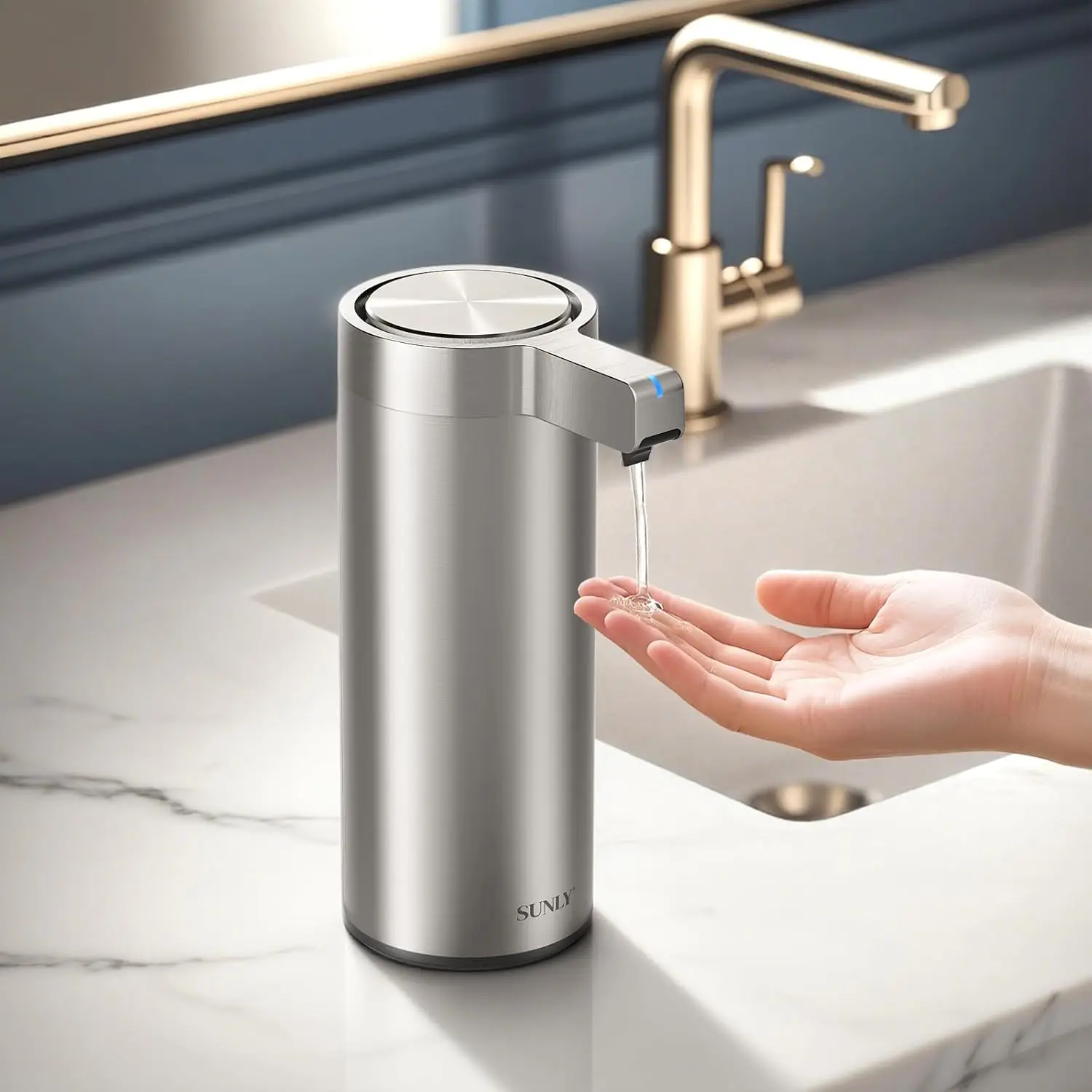 

Touchless Automatic Soap Dispenser – Clog-Free Pump, 0.2s Fast Sensor, USB-C Rechargeable, Smudge-Resistant Stainless Stee