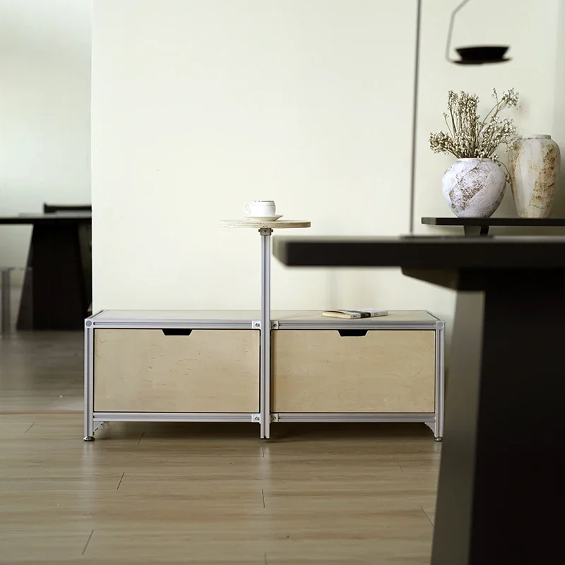 طاولة وكرسي من الألومنيوم على الطراز الصناعي، مجموعة متكاملة من مقهى البطاقة، مقعد خزانة على شكل سجل، مقعد مزدوج