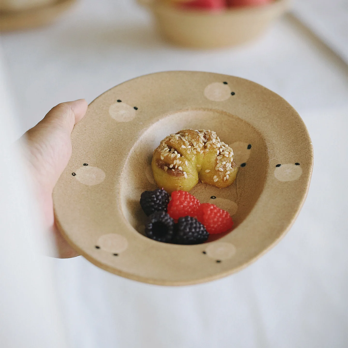 

Zeteng Home Oval Plate Matte Fini Cute Cartoon Design Dert Sui Western Dining Cerc Di Handmade Unique Design