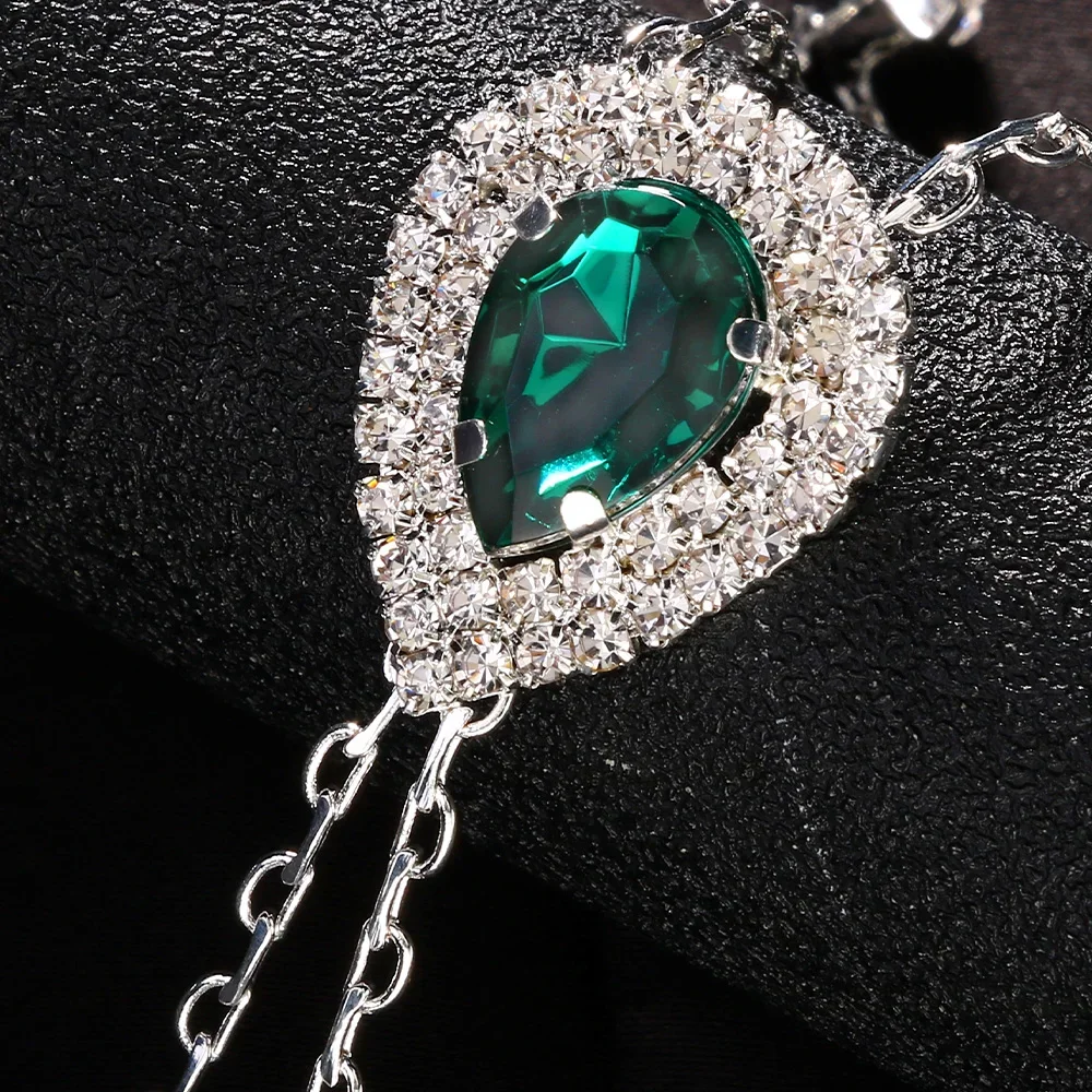 Mode Groen Kristal Strass Body Chain Harnas Mannen Sieraden Punk Body Chain Kraag Verklaring Beha Ketting Accessoire Party