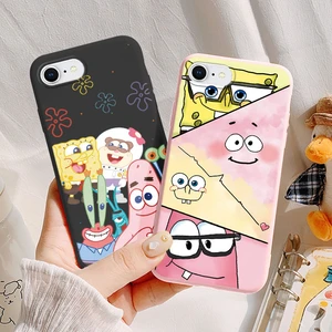 Weiches Silikon -TPU -Hülle mit lustigem Cartoon -Design für iPhone If 2020, 8, 7, 6s, 6 weitere 12 HauptverkaufsspongeBob Grande - №9