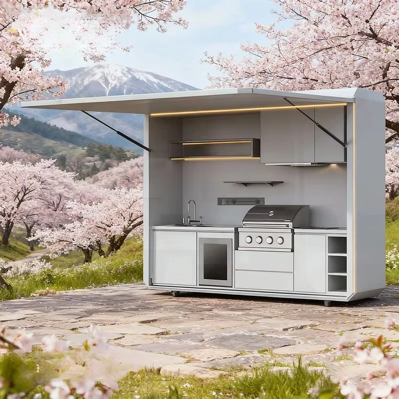 Stainless steel 304 outdoor kitchen cabinet, heavy-duty modular garden barbecue terrace, outdoor cooking, outdoor kitchen