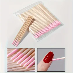 1/2/5bag( 100 Pieces/Pack,Pink Disposable Pointed Small Cotton Swabs Eyela Nail Tools Wooden Single Head  Cleaning Cotton Swabs