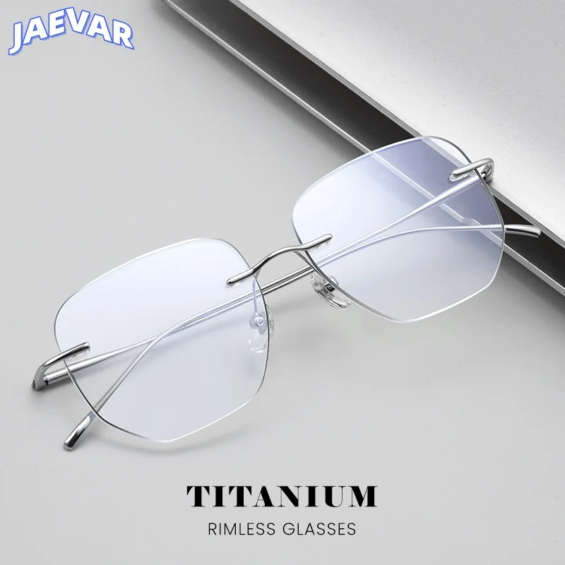 

Titanium Eyeglass Frame Frameless Multi Sided Large Frame Male Eyeglass Frame Anti Blue Light Optical Prescription Frame 8925-F