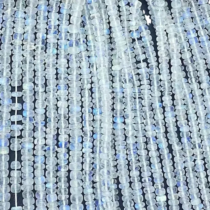 Natural Indian Blue Moonstone Loose Beads Gemstone For Women DIY Bracelet Necklace Jewelry Making Fashion Trendy Natural 38cm