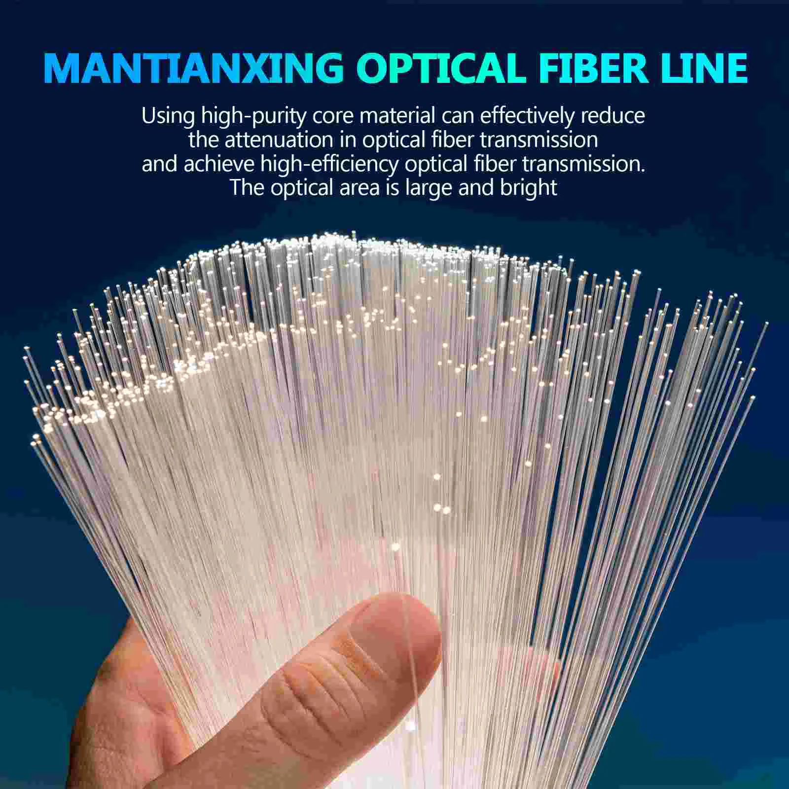 OSALADI 075mm 100 metros de comprimento de fibra óptica PMMA cabo brilhante de plástico para luz de teto Star Sky luz de fibra óptica