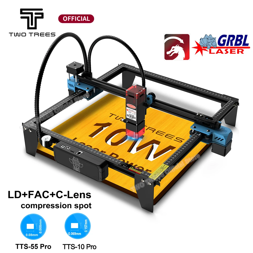 TwoTrees Laser Engraver CNC Router TTS-10/TTS-55 Pro 40W/80W Metal Laser Engraving Cutting Machine With Wifi Offline Control