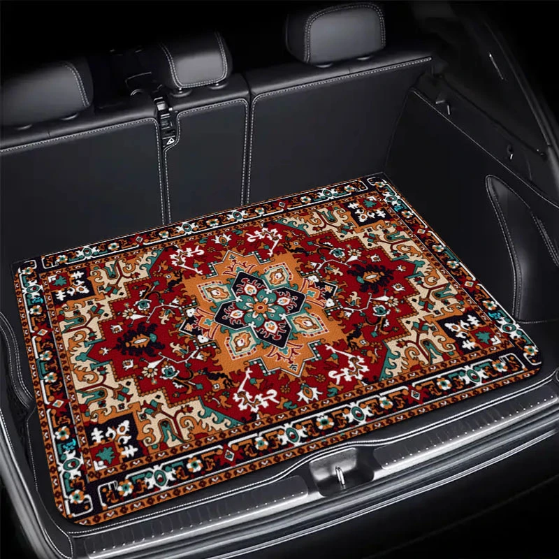 Vintage Persian Pattern Trunk Mat, Durable and Non-Slip Trunk Mat, Vintage Car Interior Decorative Mat