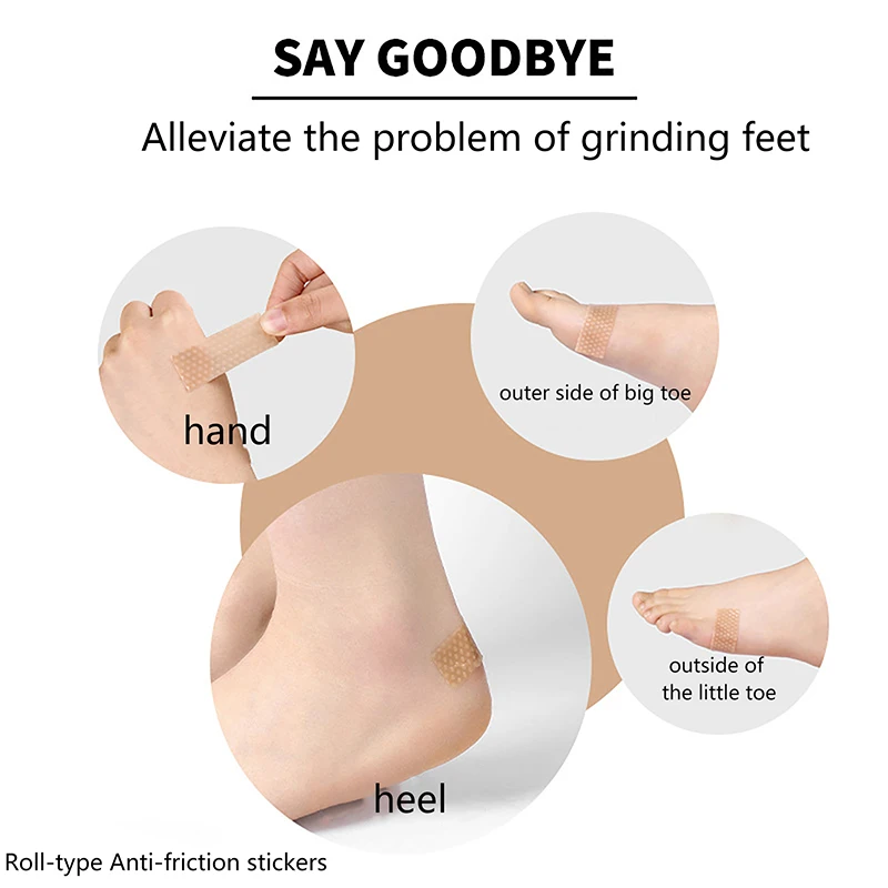 1Roll Silicone Anti Wear Stickers Heel Anti Friction Sticker Tape Wear-Resistant Foot Protection Sticker Shoe Accessories