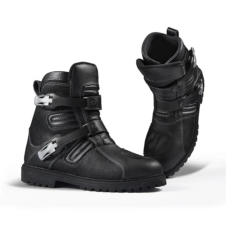  Sport Style Hard Sole Moto Travel Boots Leather Motorcycle   Riding Shoes For Riders