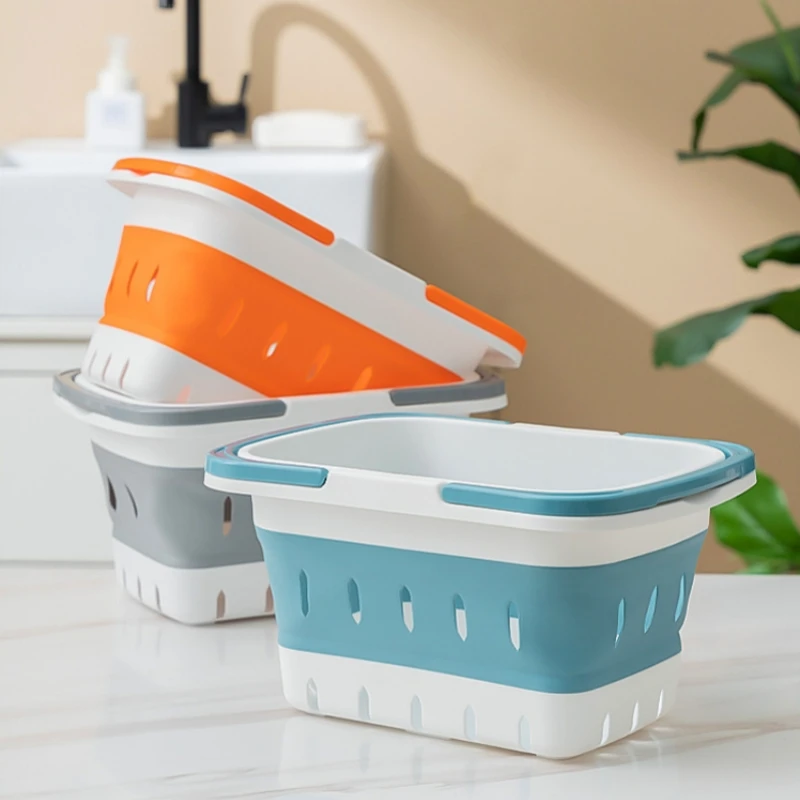 

Space Saving Foldable Laundry Basket Portable Plastic Storage Box With Handle Suitable For Bathroom And Laundry Room Organizing