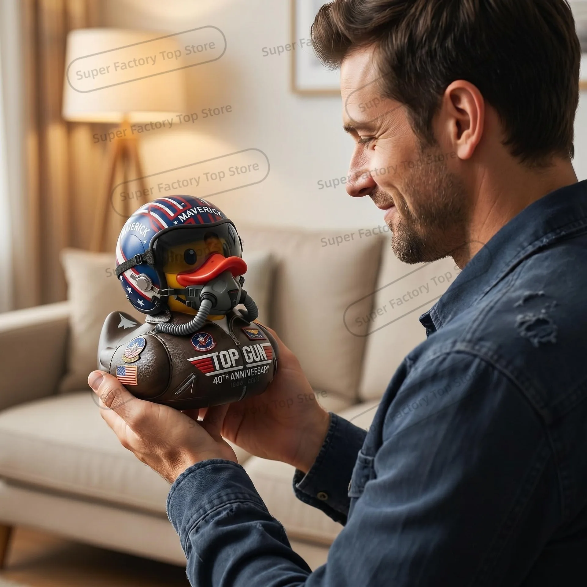 Top Gun 40th Anniversary Pilot Duck Movie Fan Exclusive Cute Fun Anime Figure Collect Model Toy Home