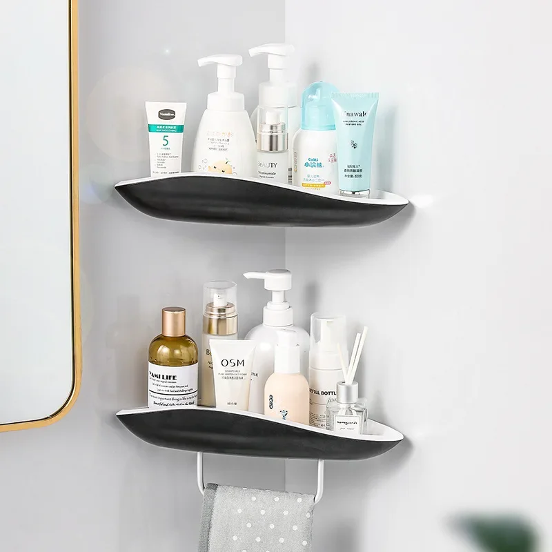 1 Piece Corner Bathroom Storage Rack Shampoo and Cosmetics Storage Rack Wall Mounted Bathroom Accessory