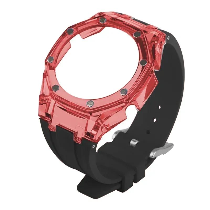 Transparent Mod Kit Adapter for Casioak G Shock GA2100 GAB2100 Modification Bezel Frame Rubber Sport Band for 2100 Accessories