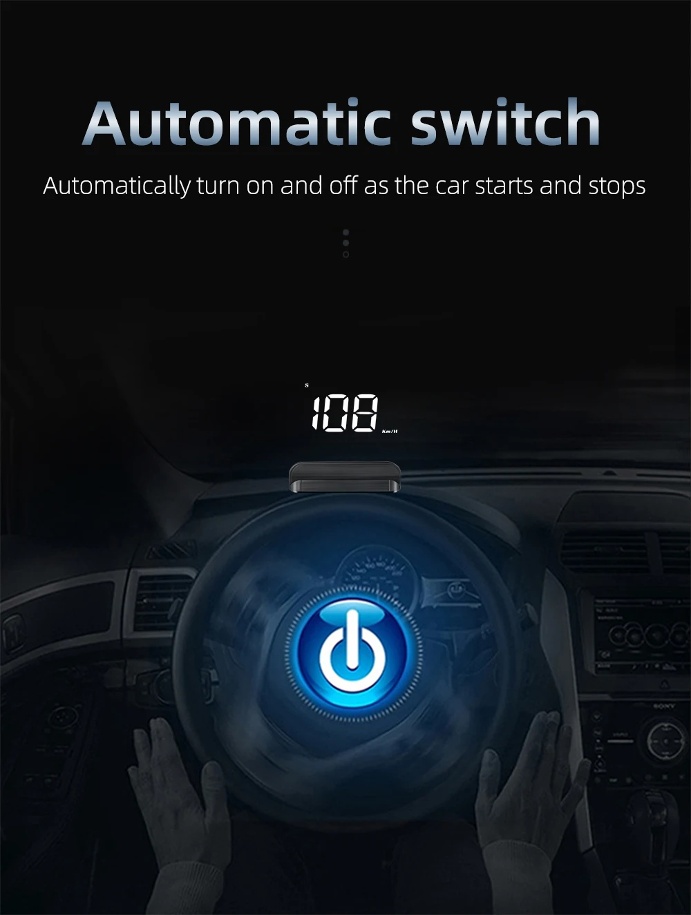 M1 GPS HUD Auto Head Up Display Kompass Geschwindigkeit MPH KMH Whit Alarm System Projektor Bordcomputer Windschutzscheibe Projektor Gauge ﻿ – Detail 12