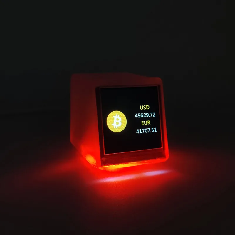 Imagem -04 - Gadget Relógio Ornamento Digital com Luz Led Smart Wifi Bitcoin Tracker Criptomoeda Tempo Real Tempo Desktop 2024