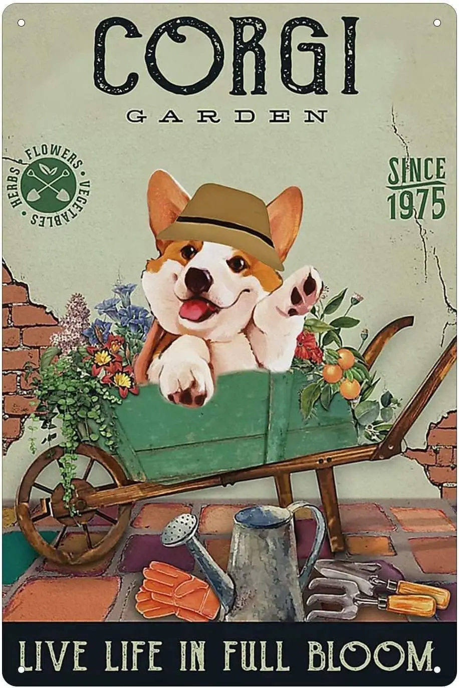 Corgi 120 Piece Wooden Jigsaw Puzzles for Adults Family Elderly Corgi Garden Live Life in Fill Bloom Puzzle Game for Family Art