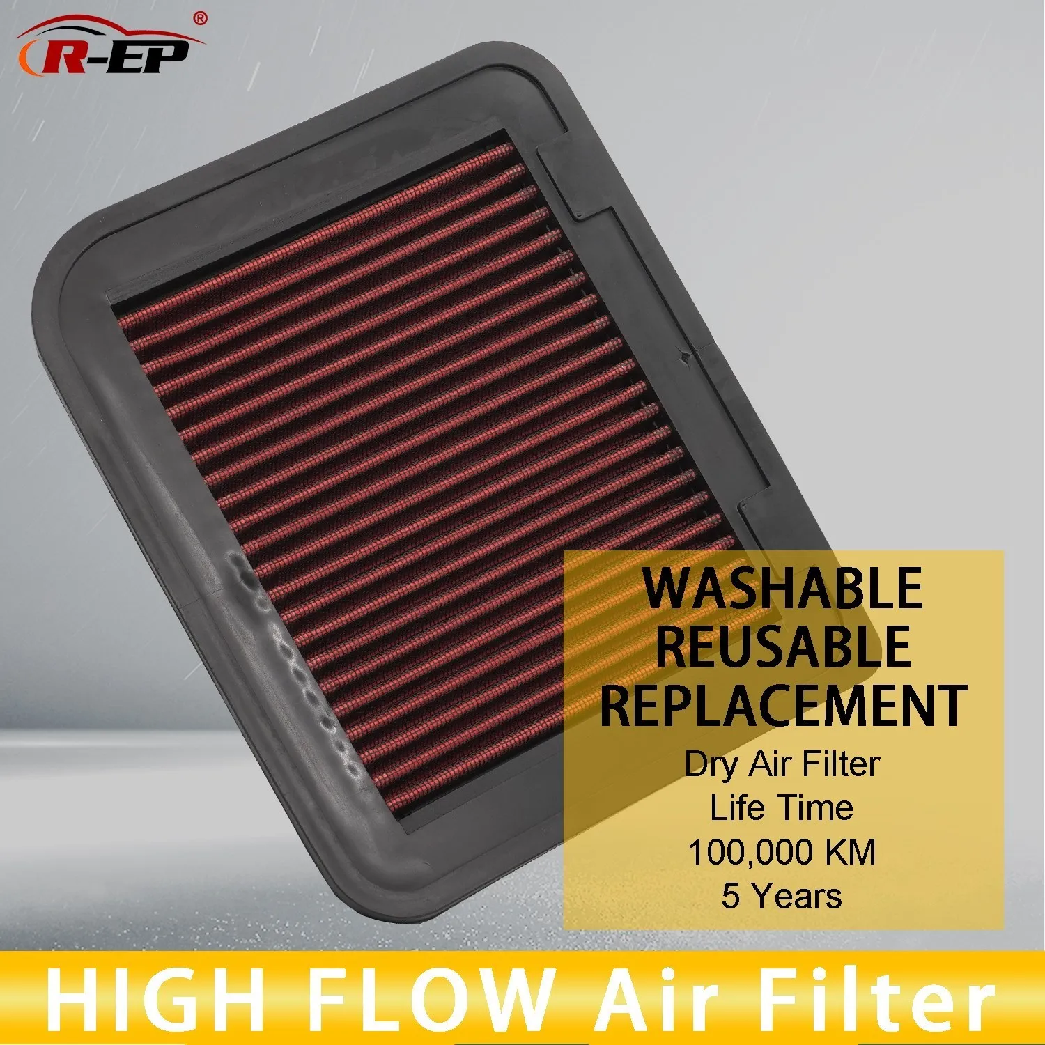 R-EP High Flow Air Filter Fits for Mitsubishi ASX Lancer Outlander Grandis RVR Peugeot 4008 Citroen C4 Washable Reusable