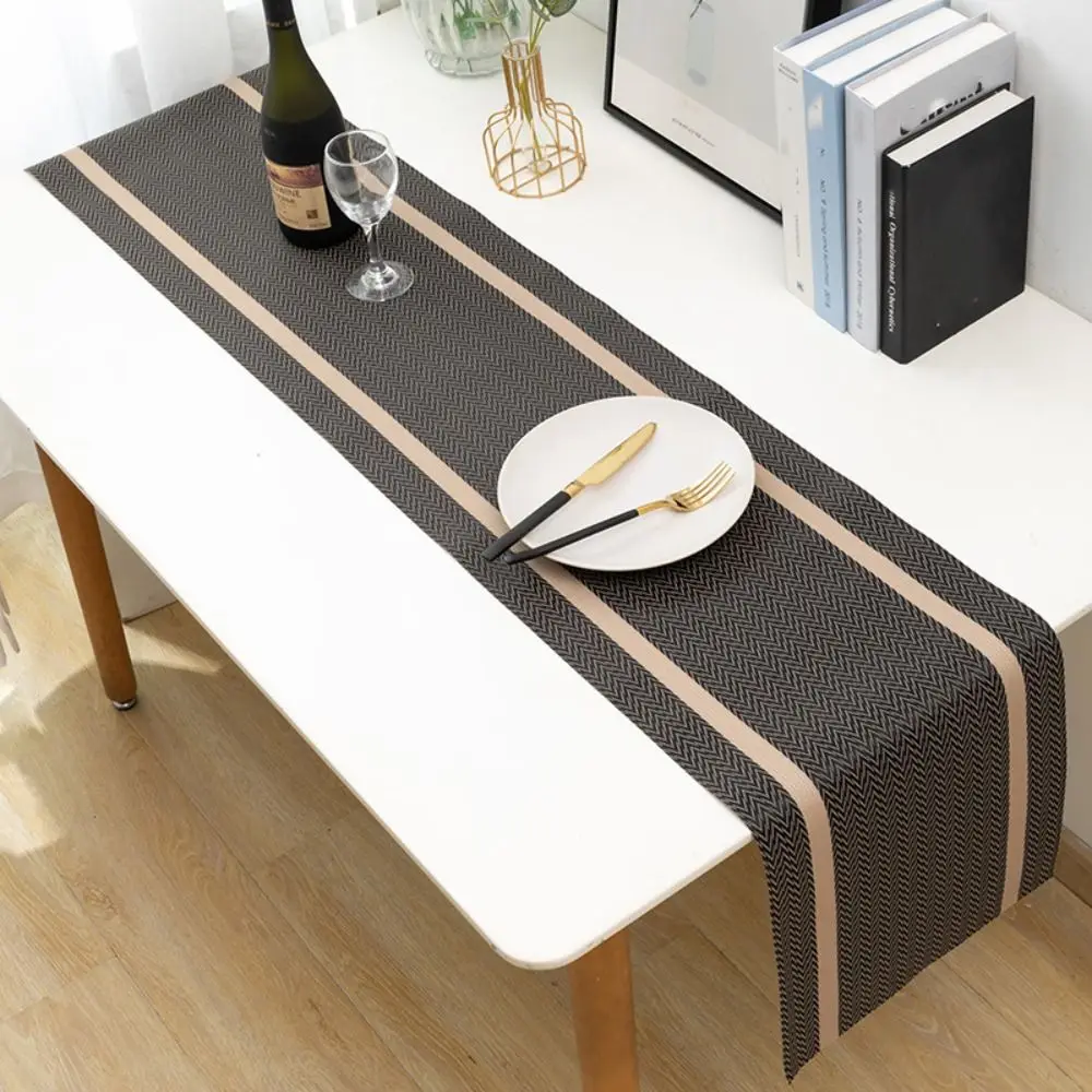 

Practical Waterproof PVC Table Runner Stain-resistant Anti Slip Table Cover Oil-resistant Anti-scalding Desk Cover Hotel
