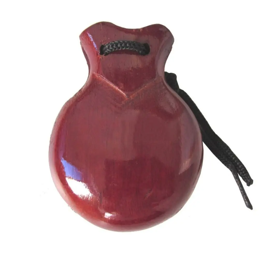 Orff Percussion Wood Castanets Traditional Design with String Wooden Clapper Flamenco Style Hardwood Flamenco Castanets