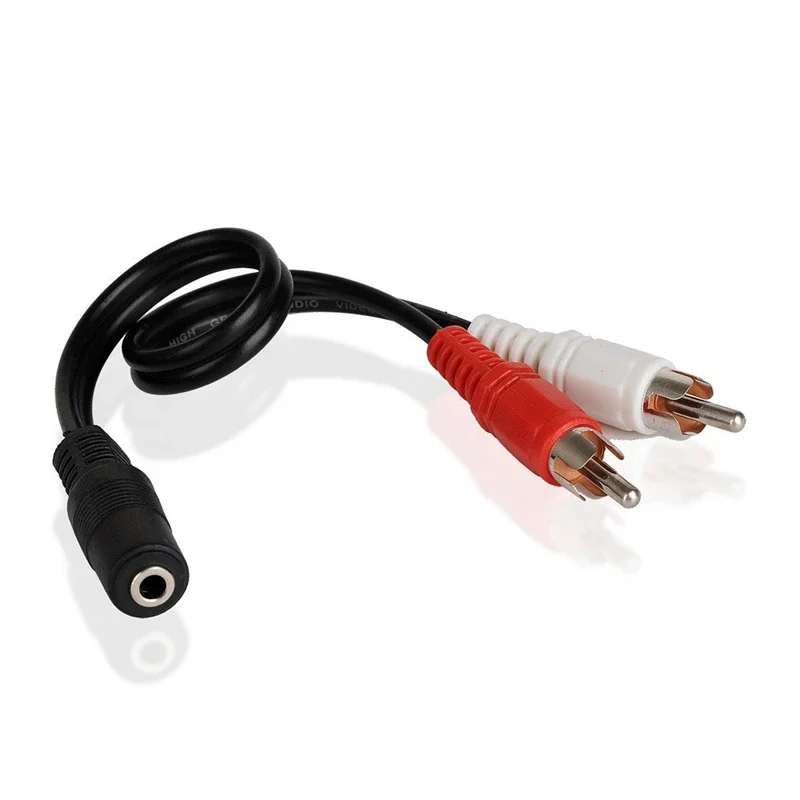 0.2m 3.5 mm 1/8 Stereo Female Mini Jack to 2 RCA Male Plug Adapter Audio Y-Cable for Mobile Phone Headset Audio MP3 MP4