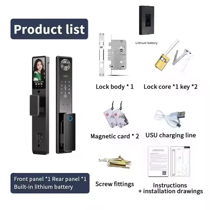 July003 Smart Digital Fingerprint Lock Automatic Biometric Lock Ic Card Wifi App Combination Home Security Door Lock