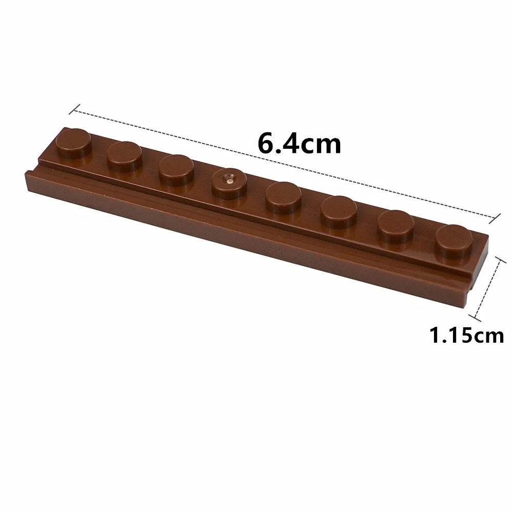 20 Stück MOC 4510 Bausteine, dünne, lange Platte 1x8 mit Rillenschienen, modifiziert, kompatibel, zum Zusammenbauen, Bausteine, Kinderspielzeug – Detail 1