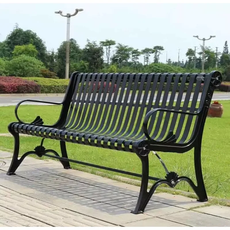 شديدة التحمل لجميع الأحوال الجوية خالية من الصدأ 2345 مقاعد فولاذية مخصصة للديكور الخارجي للحديقة/الحديقة/الفناء مع أرجل من الألومنيوم المصبوب