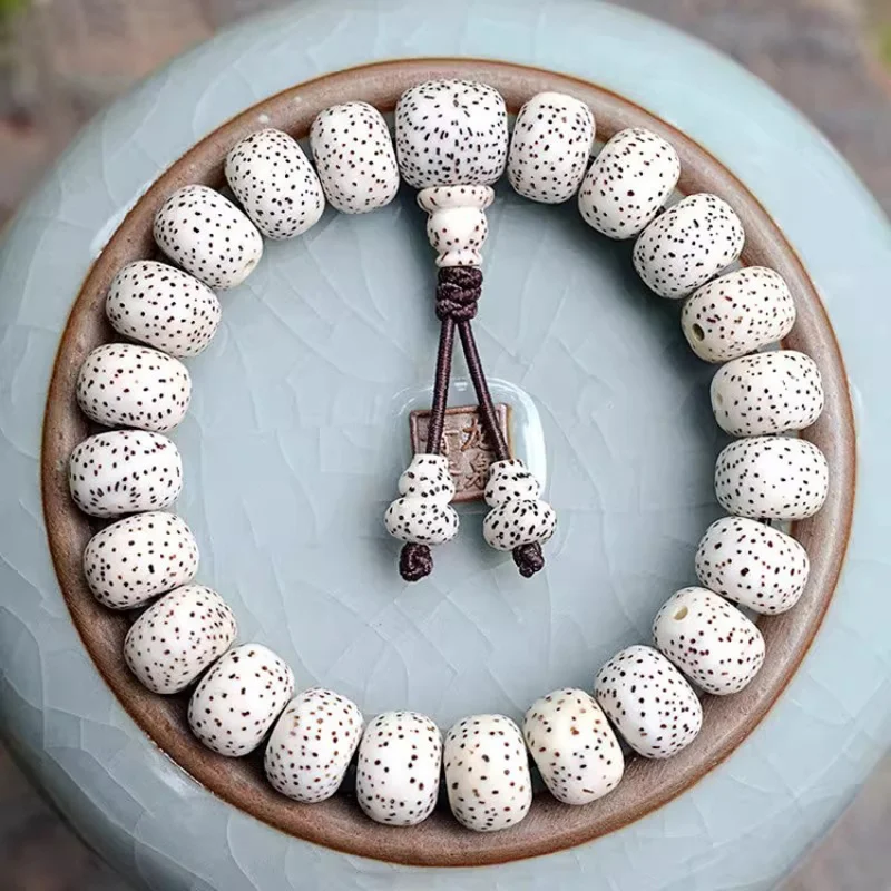 

Hainan-Moon Bodhi Bead Single-Loop Bracelet Men And Women, High-Density Smooth White Buddhist Beads