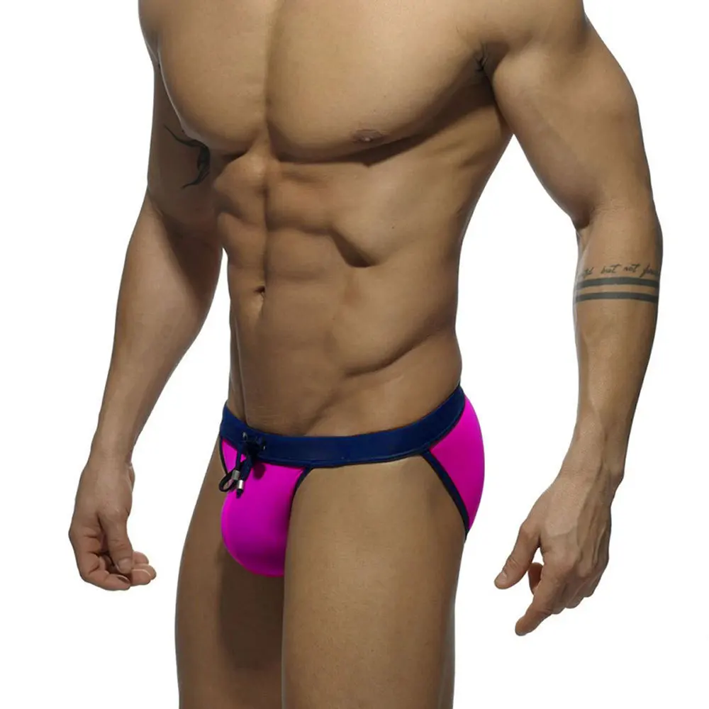 Costume da bagno triangolare a forcella alta sexy da uomo abbinato al colore della moda semplice bikini triangolare a vita bassa da spiaggia da uomo