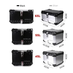 65L 55L 45L Motorcycle Trunk Helmet Box Top Case Tail Rear Luggage Storage Tool Cases Lock Reflective with Inner Lining