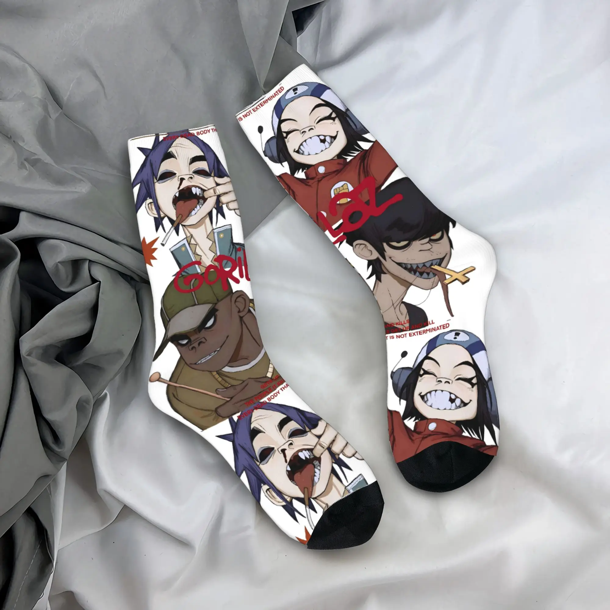 

Music Band G-gorillazs Stockings Novelty Socks Men High Quality Socks Autumn Running Sports Custom Non Slip