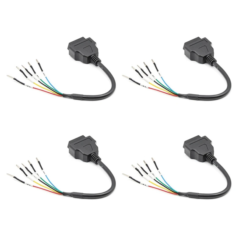 4X 16 Pin OBD OBD2 Female K Line CAN Line Jumper Tester Connector Car Diagnostic Extension Cable Cord Pigtail