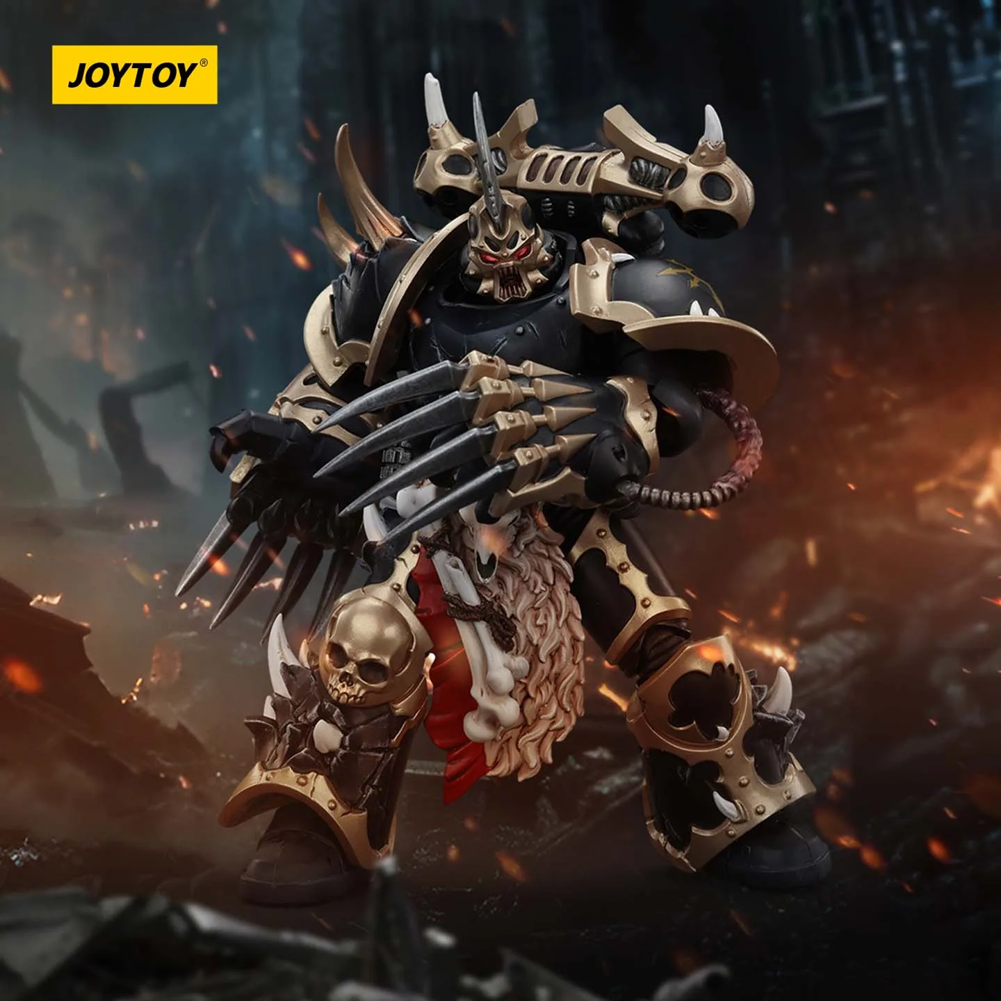

JOYTOY Dark Source Warhammer 40k Chaos Interstellar Warrior Black Legion JT00973 Lightning Claw Selected Warrior 1/18 Model Toy