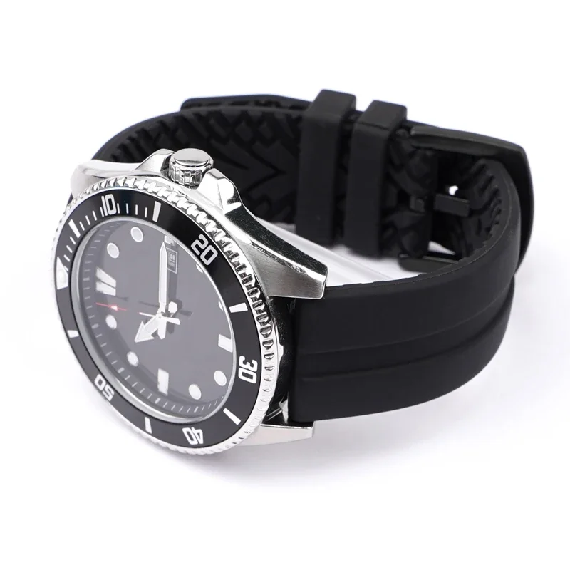 22mm 30mm Black Rubber Silicone Strap Men Sport Waterproof Diving Quick Release Pin Buckle Watch Band Bracelet Accessories