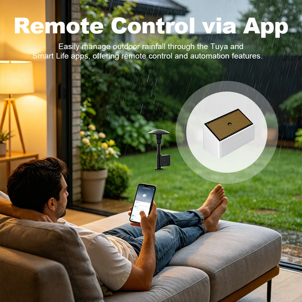 Tuya 2 In1 Zigbee Rain Detector Raindrop Sensor Water Leak Rain Detection,With Lightness Detection For Smart Life Zigbee2mqtt