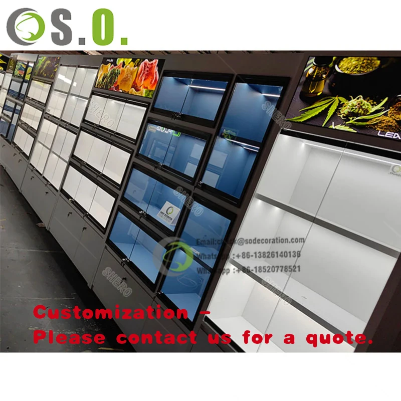 custom.Modern Showcase Display Counter Design Shop Glass Display Shelves Commercial Smoke Display Stand