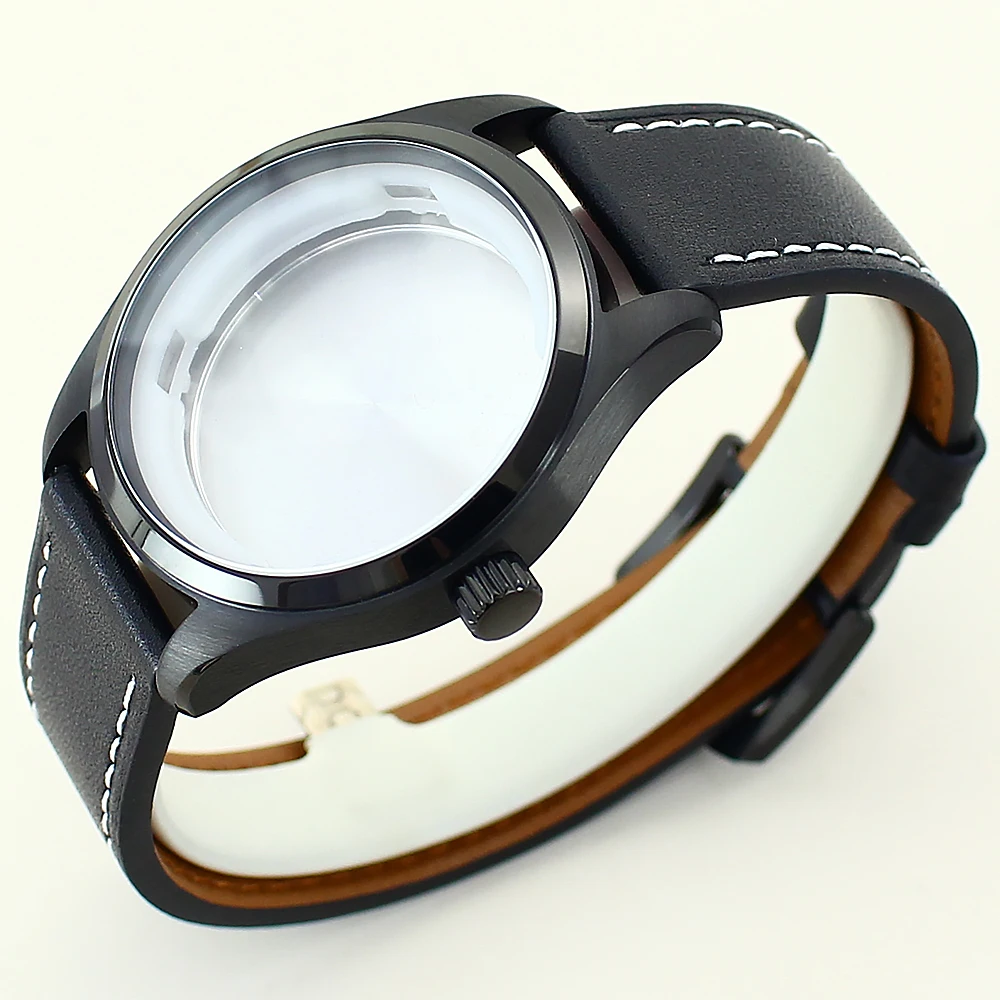 NH35 Case Modified Pilot Model Leather Strap 316L Stainless Steel Suitable for Eta2824/NH36 Movement