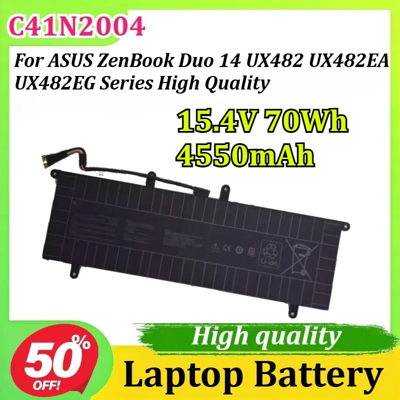 

C41N2004 Laptop Battery 15.4V 70Wh 4550mAh For ASUS ZenBook Duo 14 UX482 UX482EA UX482EG Series High Quality