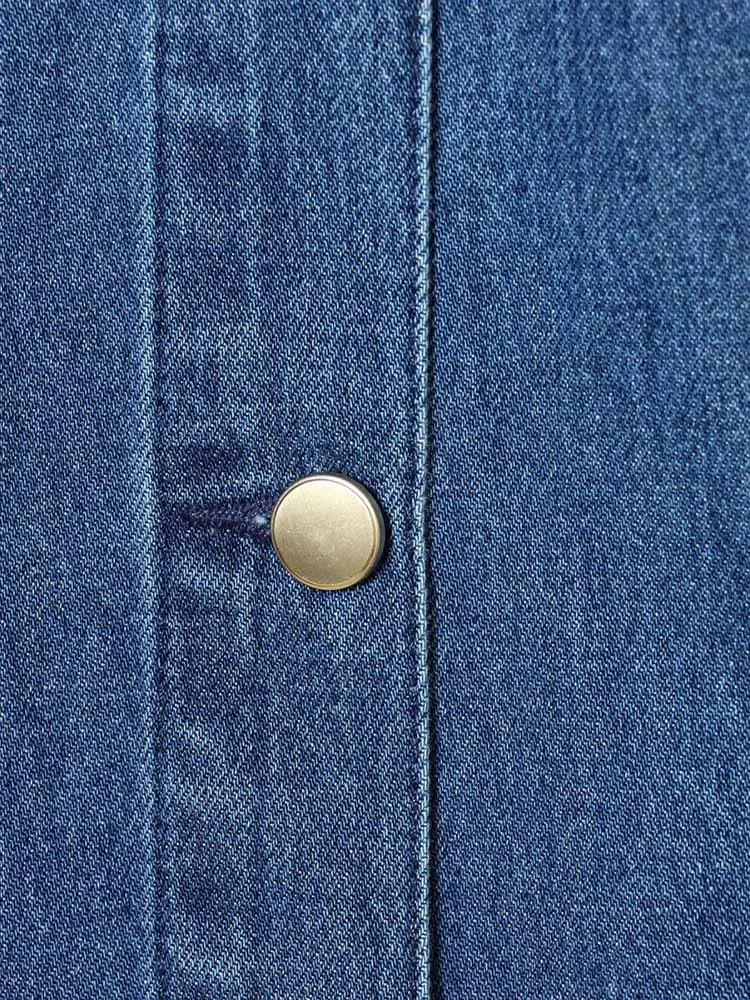 European and American style spring new arrival women's fashion loose and versatile corduroy collar denim jacket.