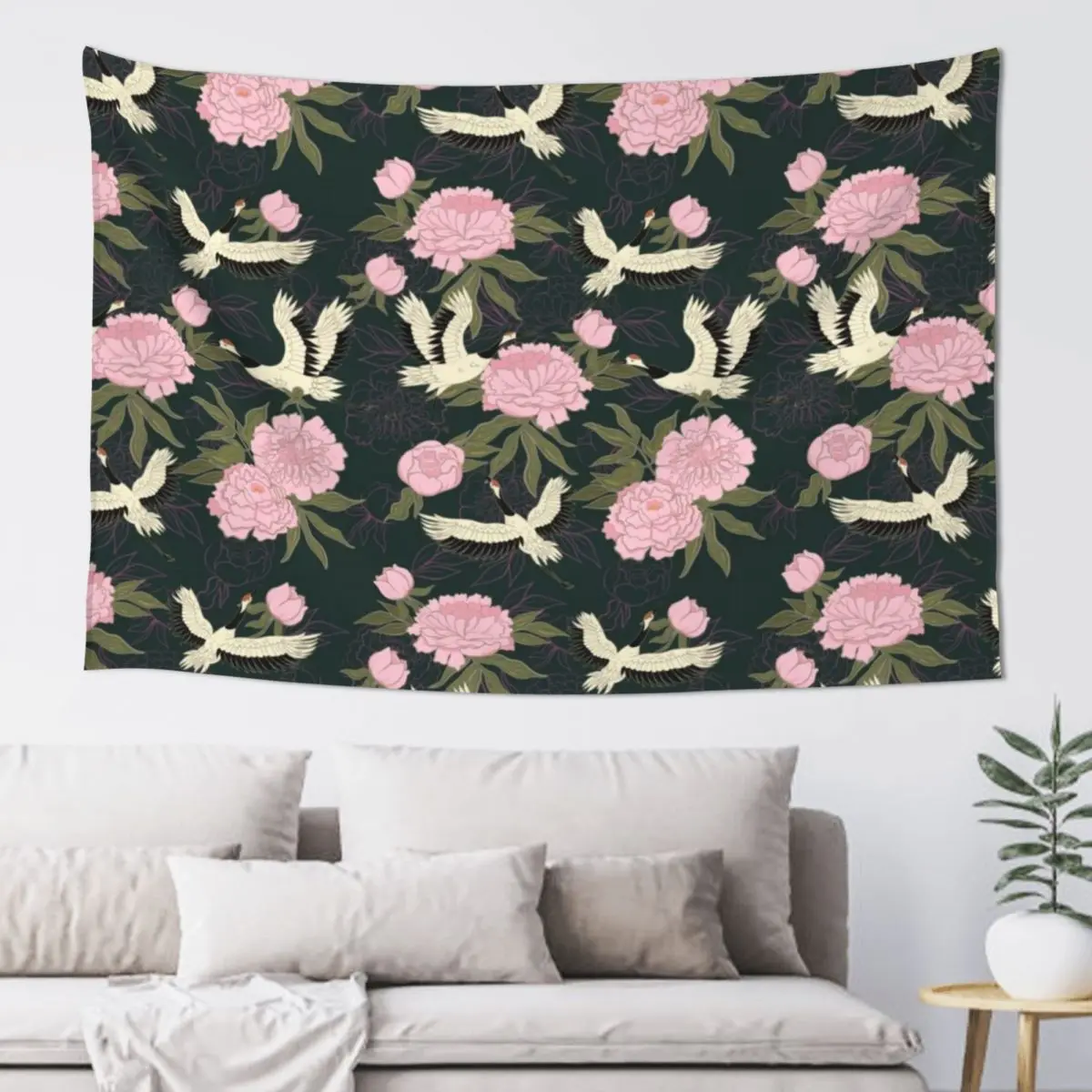 

Cranes birds and peonies Tapestry On The Wall Wall Decor Bedroom Decoration Home Decorators Tapestry