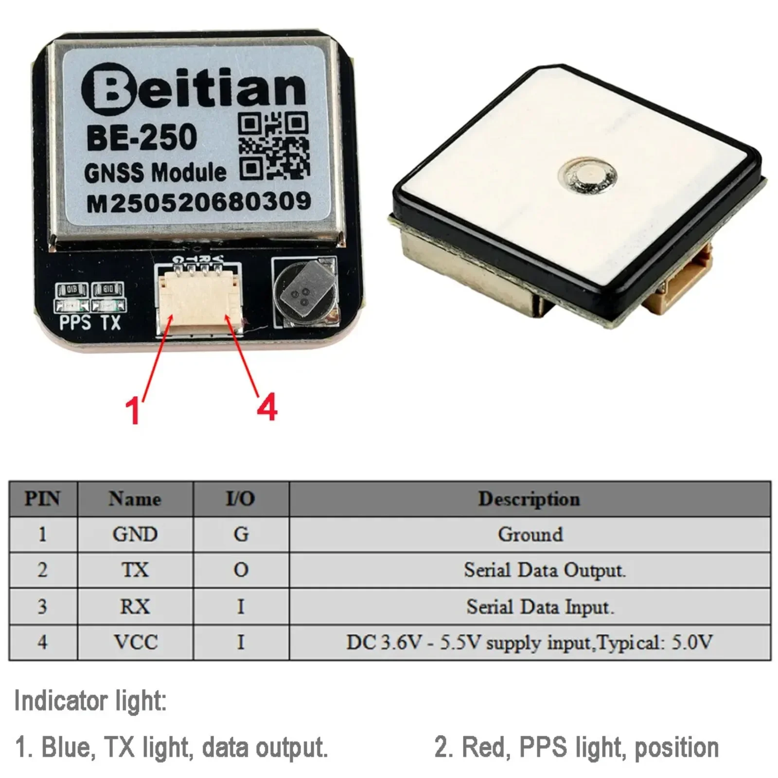 Beitian BE Series GPS Module with High Accuracy, Supports BDS/GPS/Galileo for Drone Control